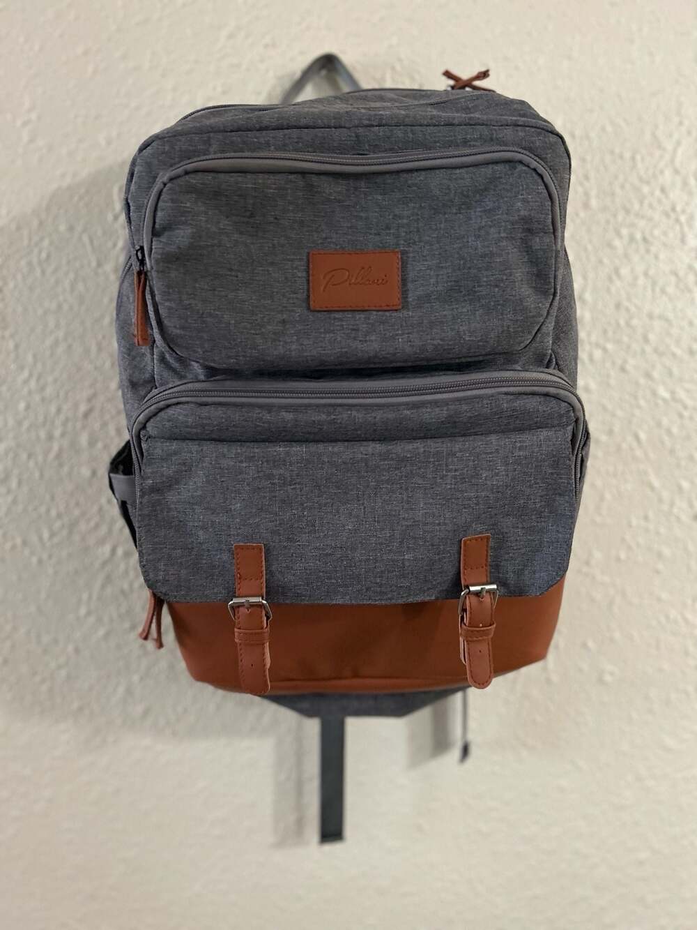 Pillani Casual Laptop Travel Backpack in Grey and Brown